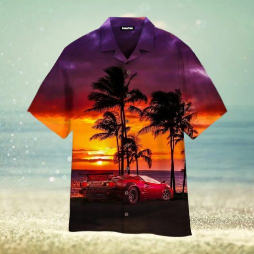 Car Sunset On The Beach Hawaiian Shirt For