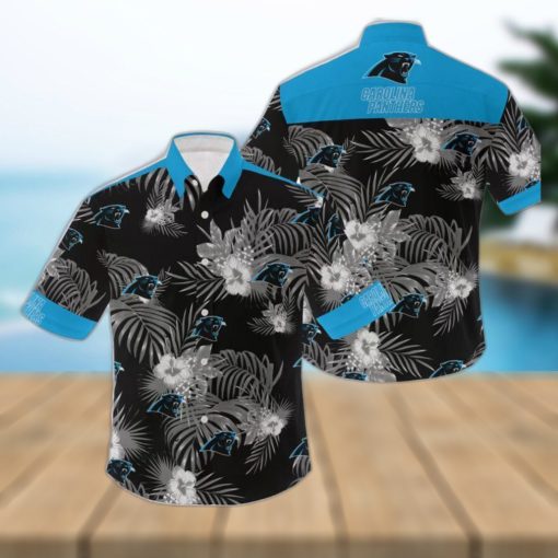 Carolina Panthers 3D Flowers Leaf NFL Hawaiian Shirt Summer Hot Gift For Fans