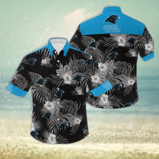 Carolina Panthers 3D Flowers Leaf NFL Hawaiian Shirt Summer Hot Gift For Fans