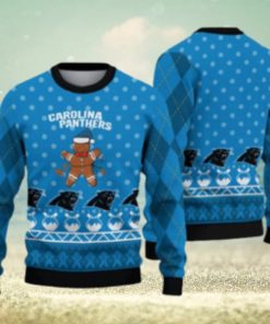 Carolina Panthers Christmas Gingerbread Man Ugly Christmas Sweater Cute Christmas Gift