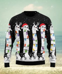 Cat And Christmas Light Funny Christmas 3D Sweater Matching Family Shirts For Christmas
