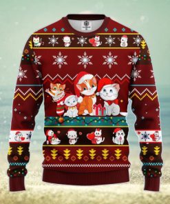 Cat Cartoon Cute Noel Mc Ugly Christmas Red Brown 1 Amazing Gift Men And Women Christmas Gift