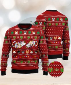 Cat Light Lovely Cat Red Ugly Christmas 3D Sweater