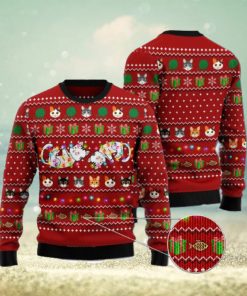 Cat Light Lovely Cat Red Ugly Christmas 3D Sweater