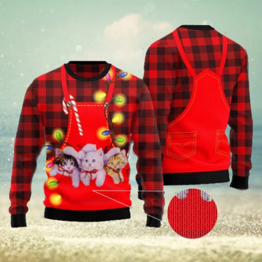 Cat Pocket Christmas Ugly Christmas 3D Sweater