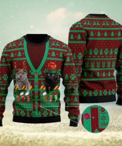 Cat Pocket Xmas Ugly Christmas Sweater Gift For Family