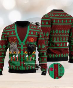 Cat Pocket Xmas Ugly Christmas Sweater Gift For Family