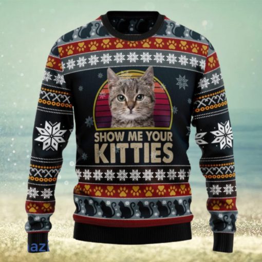 Cat Show Me Your Kitties 3D Ugly Christmas Sweater