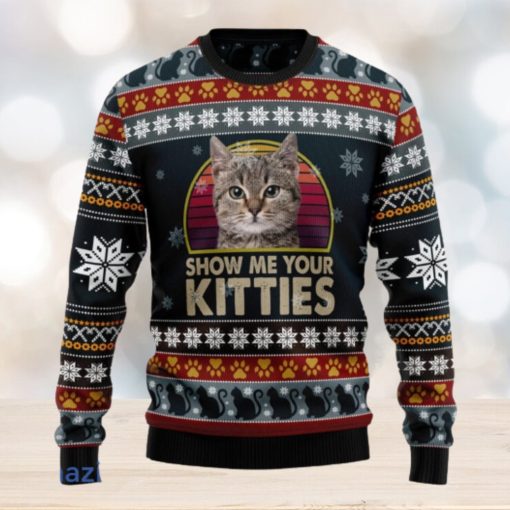 Cat Show Me Your Kitties 3D Ugly Christmas Sweater