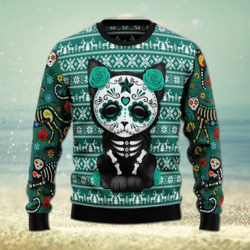 Cat Sugar SkulL Special Design Christmas 3D Sweater