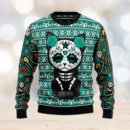 Cat Sugar SkulL Special Design Christmas 3D Sweater