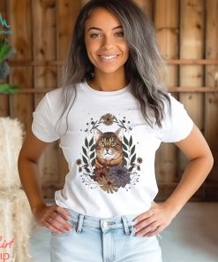 Cat floral indie cottagecore aesthetic mystical shirt