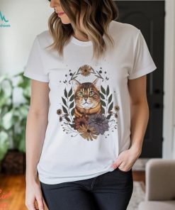 Cat floral indie cottagecore aesthetic mystical shirt