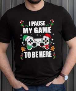 Caterpillar Christmas Gamer I Paused My Game To Be Here Video Gamer Xmas T shirt