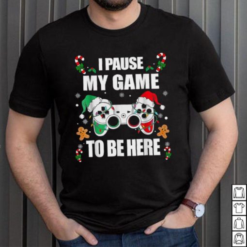 Caterpillar Christmas Gamer I Paused My Game To Be Here Video Gamer Xmas T shirt