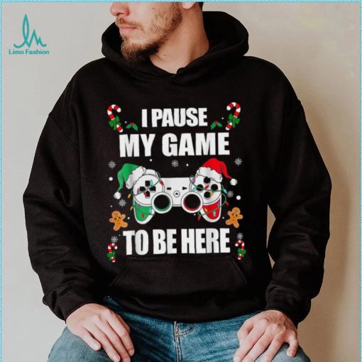 Caterpillar Christmas Gamer I Paused My Game To Be Here Video Gamer Xmas T shirt
