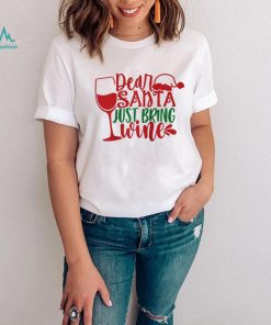 Caterpillar Dear Santa Just Bring Wine Christmas Pajama Costume Drinking Raglan Baseball Tee Shirt