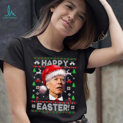 Caterpillar Funny Joe Biden Happy Easter Ugly Christmas Long Sleeve T shirt