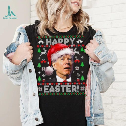 Caterpillar Funny Joe Biden Happy Easter Ugly Christmas Long Sleeve T shirt