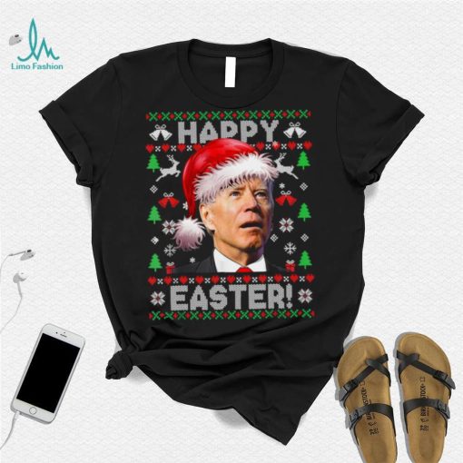 Caterpillar Funny Joe Biden Happy Easter Ugly Christmas Long Sleeve T shirt