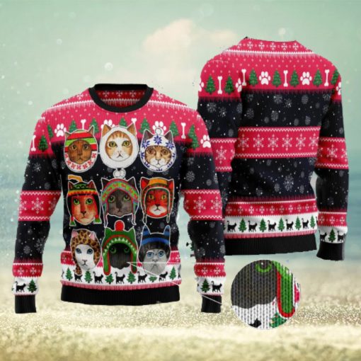 Cats In Winter Lovely Cats Ugly Christmas 3D Sweater