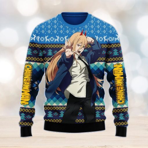 Chainsaw Man Power Ugly Christmas Sweater Anime Xmas Men And Women Christmas Gift