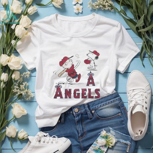 Charlie Brown And Snoopy Playing Baseball Los Angeles Angels MLB 2023 Shirt