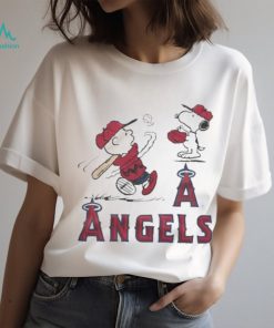 Charlie Brown And Snoopy Playing Baseball Los Angeles Angels MLB 2023 Shirt