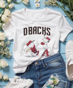 Charlie Brown and Snoopy Peanuts Arizona Diamondbacks playing baseball shirt