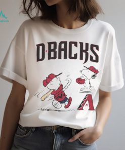 Charlie Brown and Snoopy Peanuts Arizona Diamondbacks playing baseball shirt