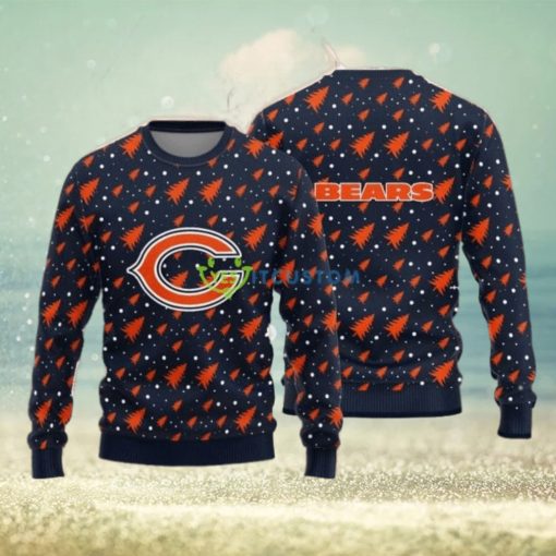 Chicago Bears Christmas Pine Tree All Over Printed Xmas Christmas Ugly Sweater