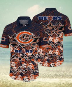 Chicago Bears NFL Hawaiian Shirt Graphic Tropical Pattern 3D Printed Beach Shirt Summer Gift For Fan