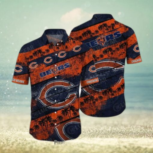 Chicago Bears NFL Hawaiian Shirt Graphic Tropical Pattern Short Sleeve Summer For Fans