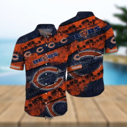 Chicago Bears NFL Hawaiian Shirt Graphic Tropical Pattern Short Sleeve Summer For Fans