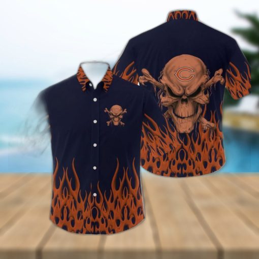 Chicago Bears NFL Skull Halloween Gift Fans Hawaiian Shirt For Men And Women