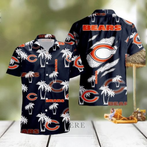 Chicago Bears Palm Tree Pattern Hawaii Shirt Beach Summer Gift