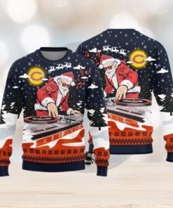 Chicago Bears Teams Funny DJ Santa Knitted Sweater For Christmas