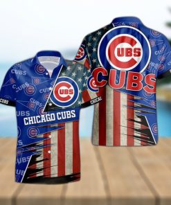 Chicago Cubs American Flag Logo Hawaiian Shirt Vacation Gift For Men And Women Gift