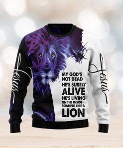 Christian Lion Style 3D Ugly Christmas Sweater Gift Men Women