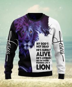 Christian Lion Style 3D Ugly Christmas Sweater Gift Men Women