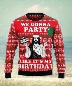 Christian We Gonna Party Like It’s My Birthday Ugly Christmas Sweater Gift Men Women