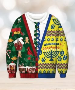 Christmas And Hanukkah Cadigan Costume 3D Funny Ugly Sweater