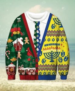 Christmas And Hanukkah Cadigan Costume 3D Funny Ugly Sweater