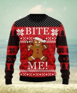 Christmas Bite Me Ugly Christmas Sweater Gift For Men And Women