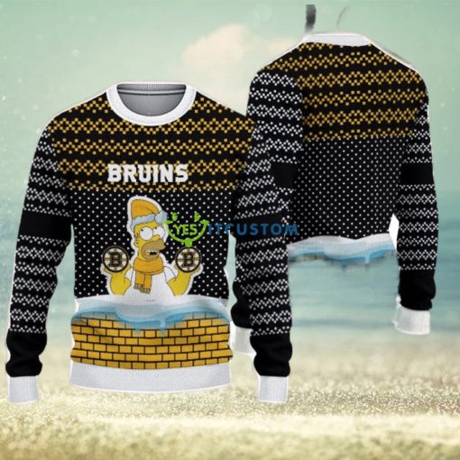 Christmas Gift Boston Bruins Logo Simpson Christmas Ugly Sweater