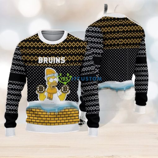 Christmas Gift Boston Bruins Logo Simpson Christmas Ugly Sweater