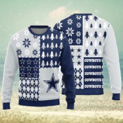 Christmas Gift Dallas Cowboys Logo Christmas Pine Trees Pattern Ugly Christmas Sweater