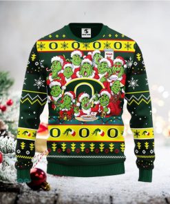 Christmas Gift NCAA Oregon Ducks Cute 12 Grinch Face Xmas Day Men And Women Ugly Christmas Sweater