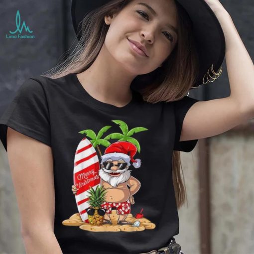 Christmas In July Santa Hawaiian Surfing Summer Surf Gift For Men And Women, Gift Halloween T shirt