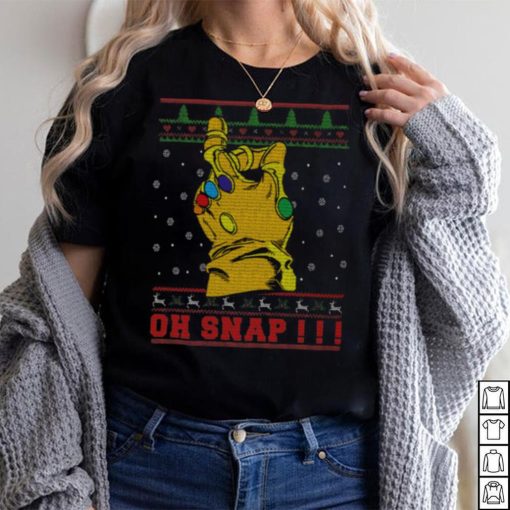 Christmas Movie Lover Shirt Oh Snap Ugly Christmas Sweater Thanos Movie Character Lover Gifts Christmas T Shirt